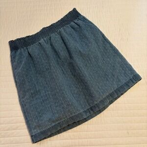 J.Crew Blue Chambray Dobby Smocked Mini Skirt Womens 2